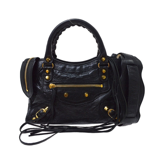Balenciaga City Leather, Black, Leather, Handbag