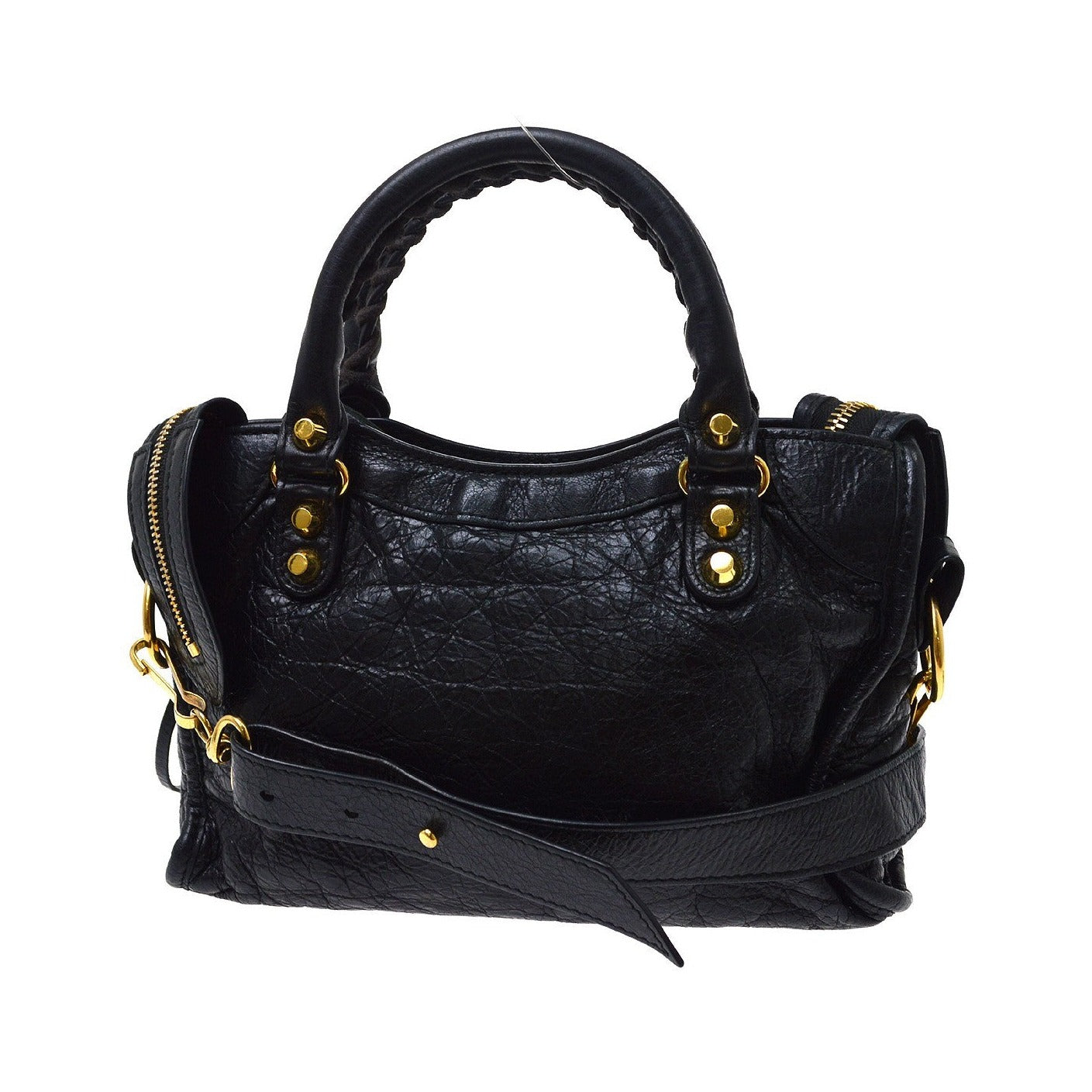 Balenciaga City Leather, Black, Leather, Handbag