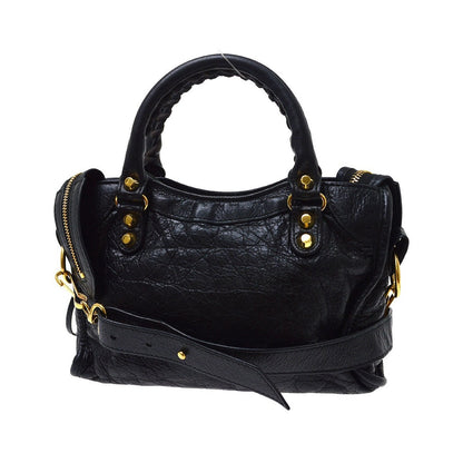 Balenciaga City Leather, Black, Leather, Handbag