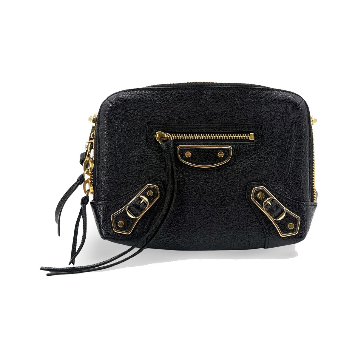 Balenciaga Classic Studs Chain Reporter Leather, Black, Leather, Crossbody Bag