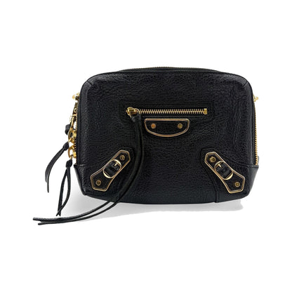 Balenciaga Classic Studs Chain Reporter Leather, Black, Leather, Crossbody Bag