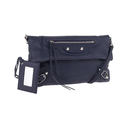 Balenciaga Classic Studs Envelope Strap Clutch Leather, Navy, Leather, Clutch