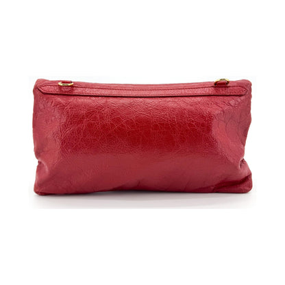 Balenciaga Classic Studs Envelope Strap Clutch Leather, Red, Leather, Clutch