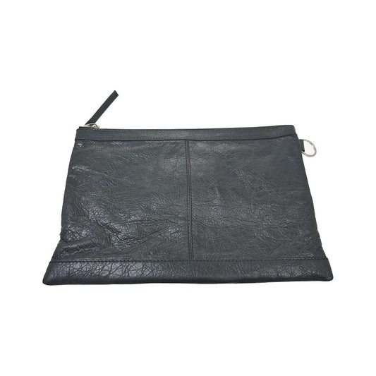 Balenciaga Clip P Leather, Gray, Leather, Clutch