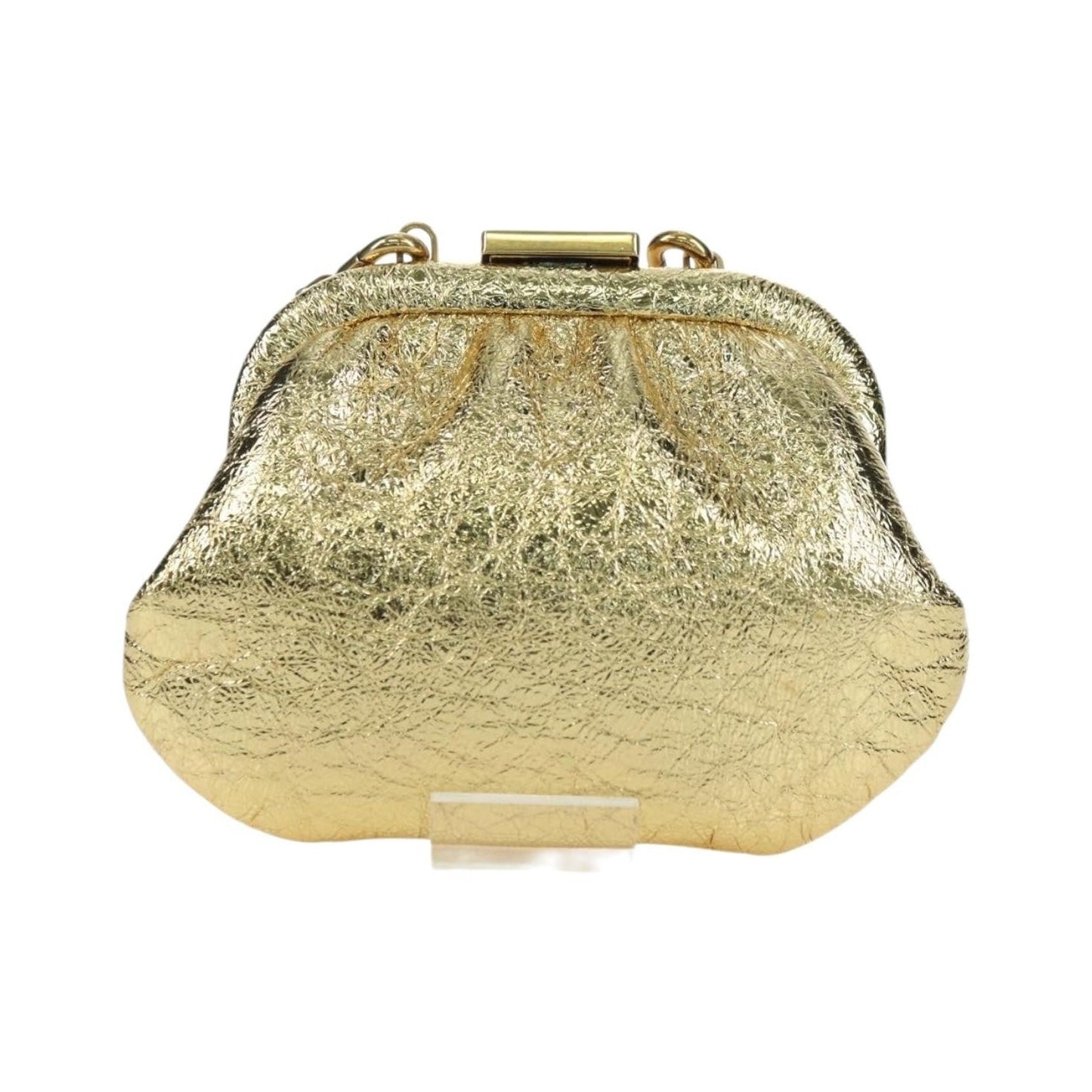 Balenciaga Cloud Clutch Leather, Gold, Leather, Clutch