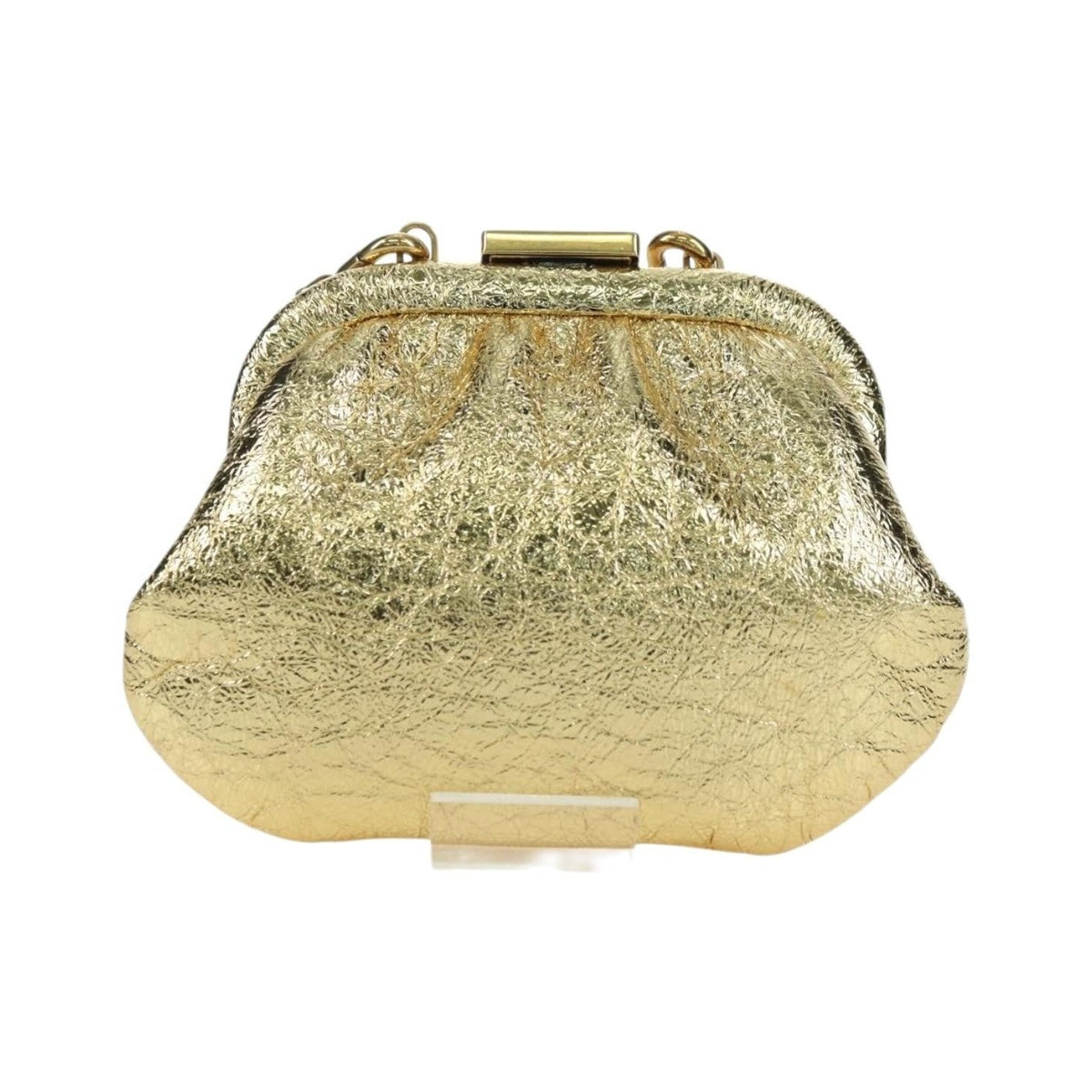 Balenciaga Cloud Clutch Leather, Gold, Leather, Clutch