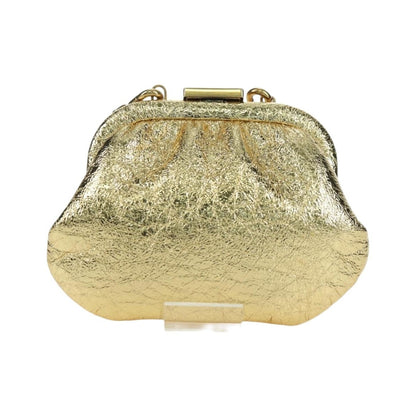 Balenciaga Cloud Clutch Leather, Gold, Leather, Clutch