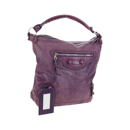 Balenciaga Covered Giant Brogues Day Hobo Leather, Purple, Leather, Shoulder Bag