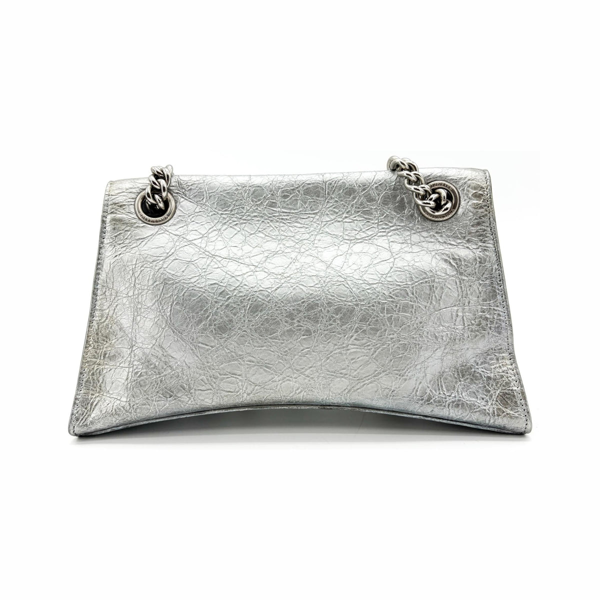 Balenciaga Crush Charm Chain Flap Leather, Silver, Leather, Handbag