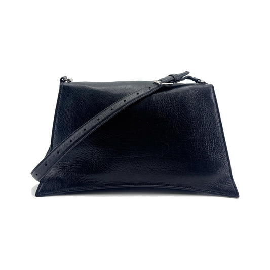 Balenciaga Downtown Soft Hourglass Leather, Black, Leather, Shoulder Bag