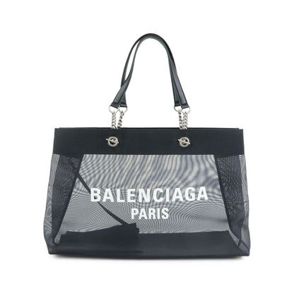 Balenciaga Duty Free Mesh with Leather, Black, Mesh, Tote Bag