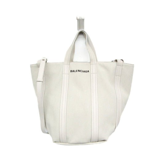 Balenciaga Everyday 2.0 North South Canvas and leather, White, Canvas, Tote Bag