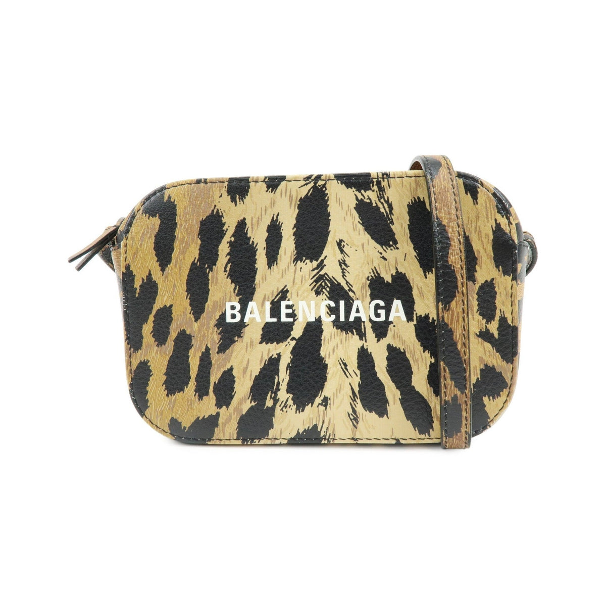 Balenciaga Everyday Camera Printed Leather, Brown, Leather, Handbag
