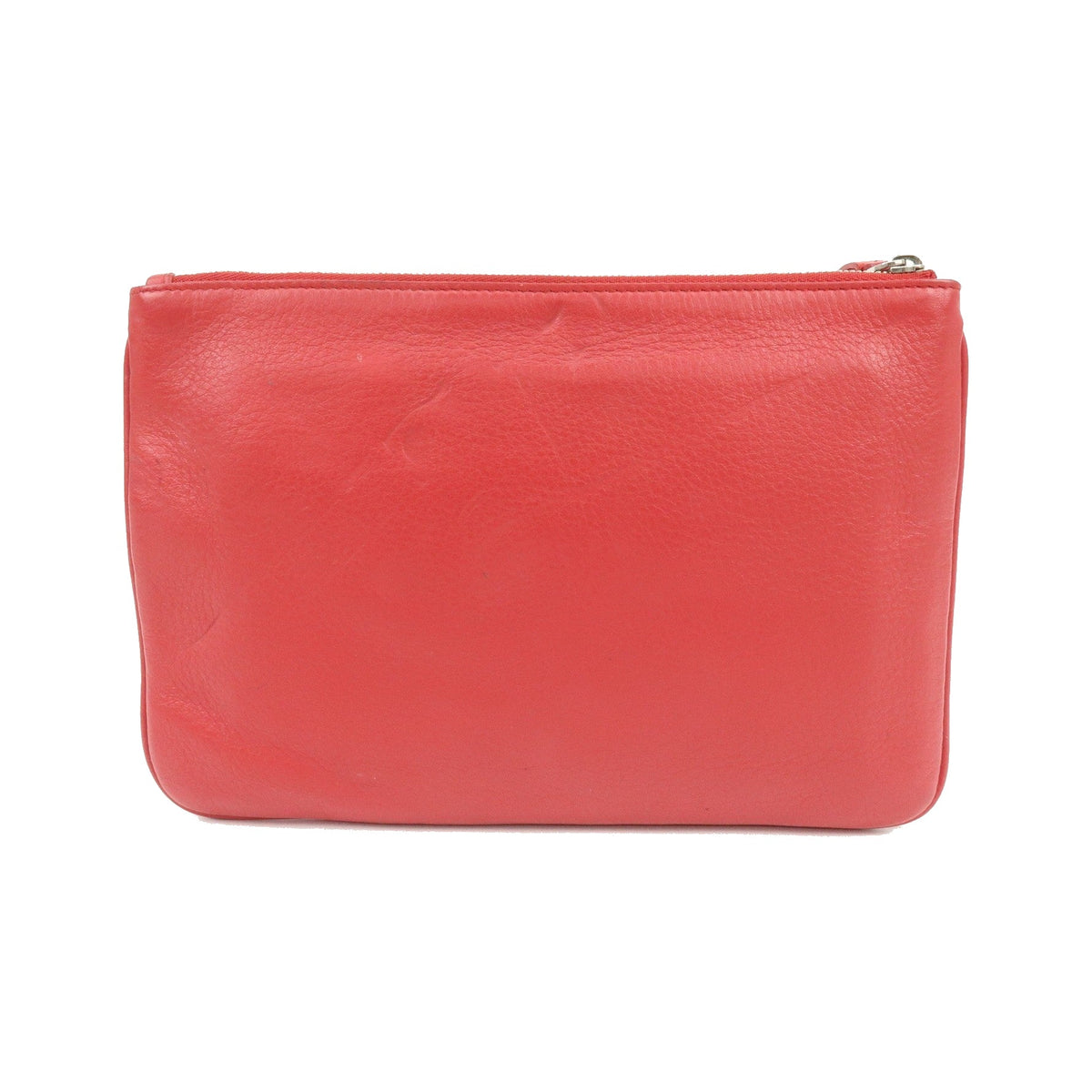 Balenciaga Everyday Logo Printed Leather, Red, Leather, Clutch