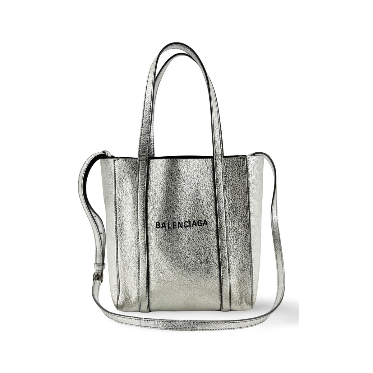Balenciaga Everyday Patent, Silver, Leather, Tote Bag