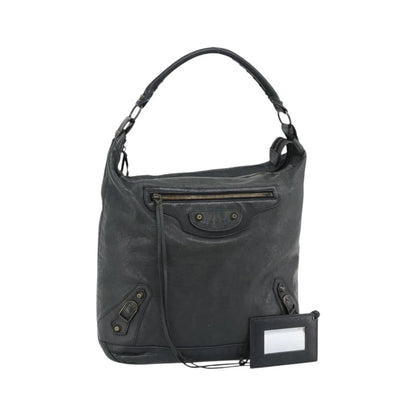Balenciaga Giant Studs Day Hobo Leather, Green, Leather, Shoulder Bag