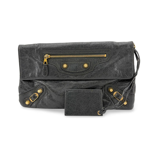Balenciaga Giant Studs Envelope Clutch Leather, Black, Leather, Clutch