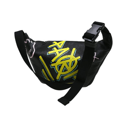 Balenciaga Graffiti Explorer Belt Leather, Black, Leather, Clutch