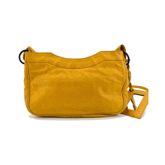 Balenciaga Hip Classic Studs Leather, Yellow, Leather, Crossbody Bag