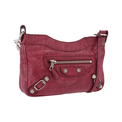 Balenciaga Hip Giant Studs Leather, Red, Leather, Crossbody Bag