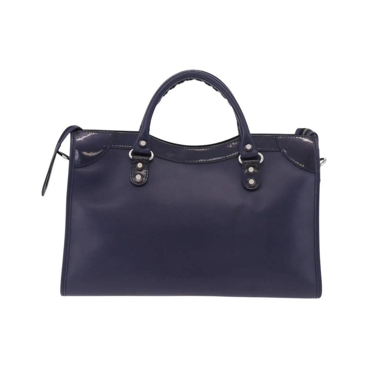 Balenciaga Holiday City Giant Studs Matte Calfskin, Navy, Leather, Handbag