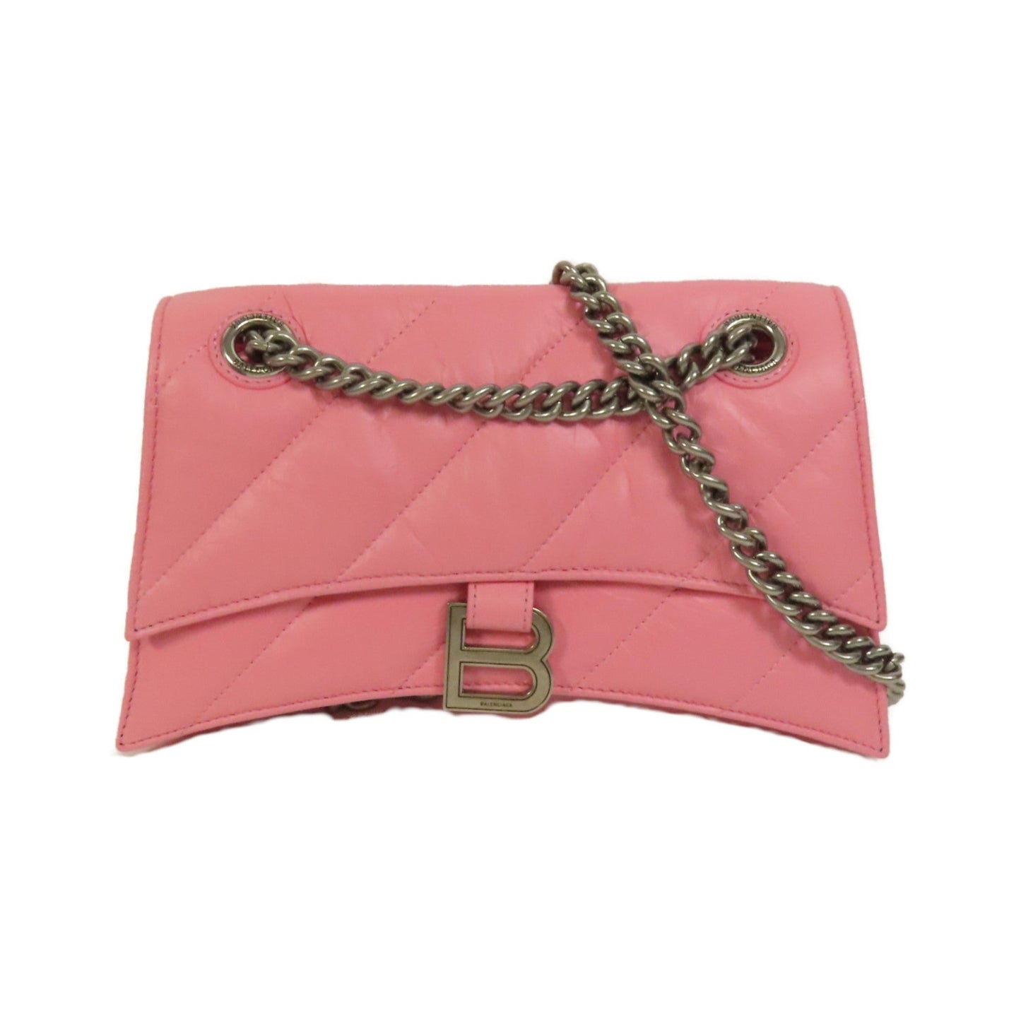 Balenciaga Hourglass Chain Crossbody Bag Leather, Pink, Leather, Crossbody Bag
