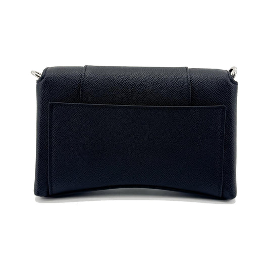 Balenciaga Hourglass Chain Leather, Black, Leather, Shoulder Bag