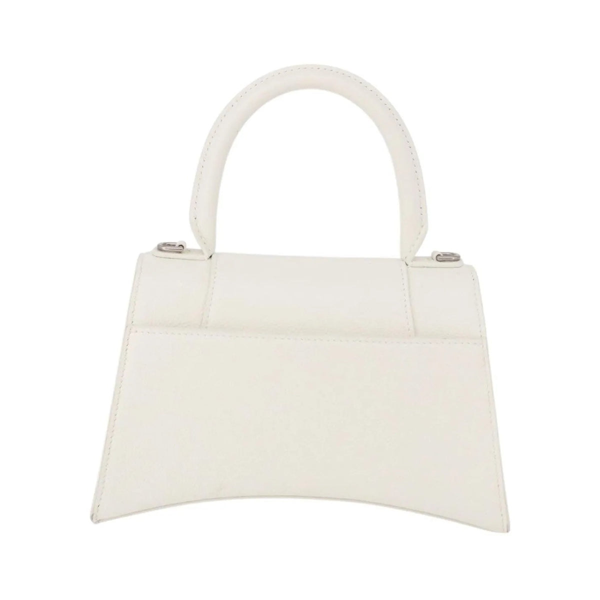 Balenciaga Hourglass Top Handle Leather, White, Leather, Handbag