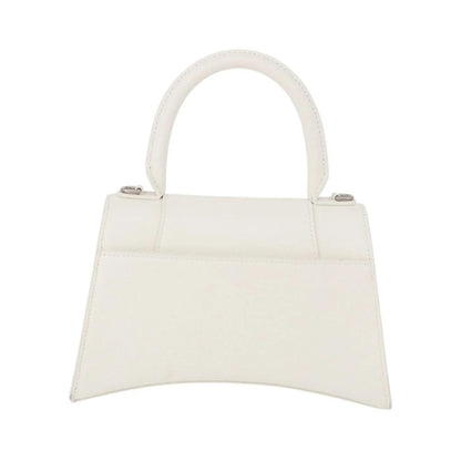 Balenciaga Hourglass Top Handle Leather, White, Leather, Handbag