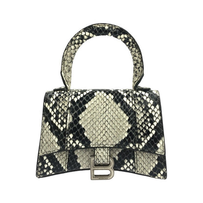 Balenciaga Hourglass Top Handle Printed Leather, Gray, Calfskin, Handbag