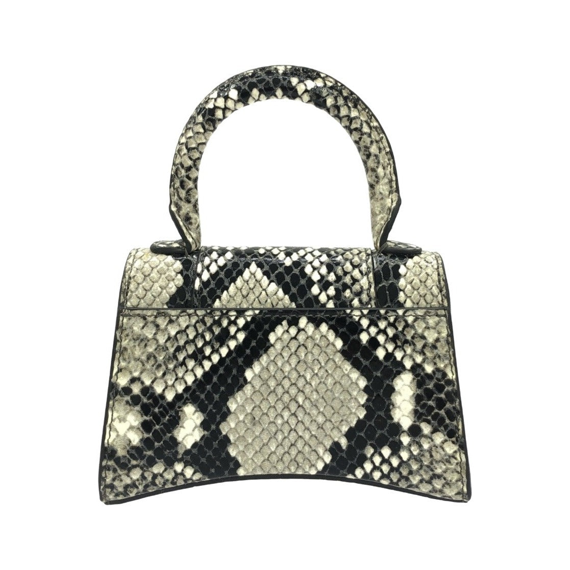 Balenciaga Hourglass Top Handle Printed Leather, Gray, Calfskin, Handbag
