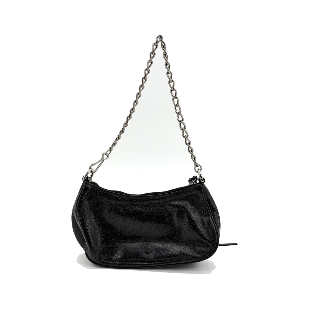 Balenciaga Le Cagole Giant Studs Chain Leather, Black, Leather, Shoulder Bag