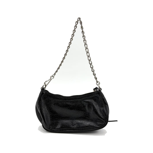 Balenciaga Le Cagole Giant Studs Chain Leather, Black, Leather, Shoulder Bag