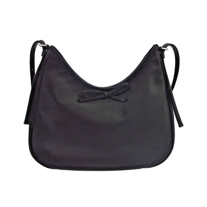 Balenciaga Leopolda Satin, Black, Satin, Shoulder Bag