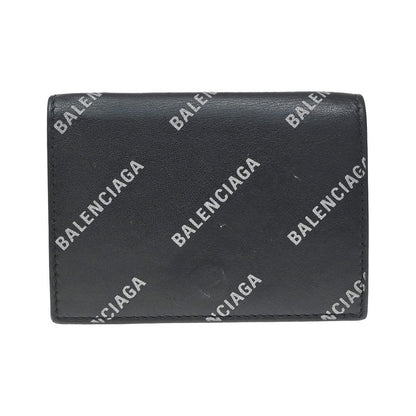 Balenciaga Logo Trifold Wallet Leather, Black, Leather, Clutch