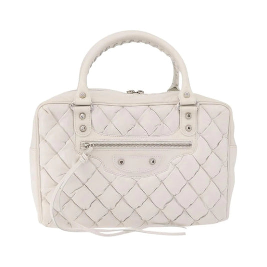 Balenciaga Matelasse Leather, White, Leather, Handbag
