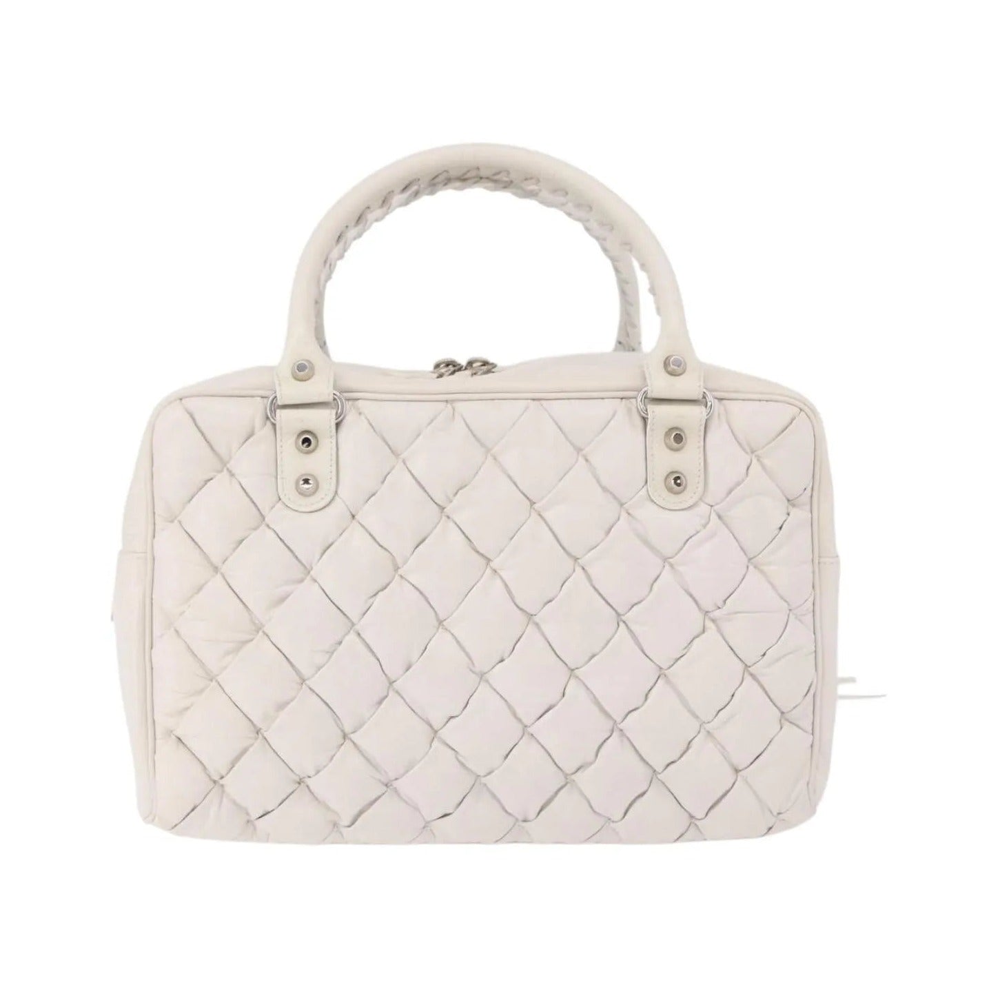 Balenciaga Matelasse Leather, White, Leather, Handbag
