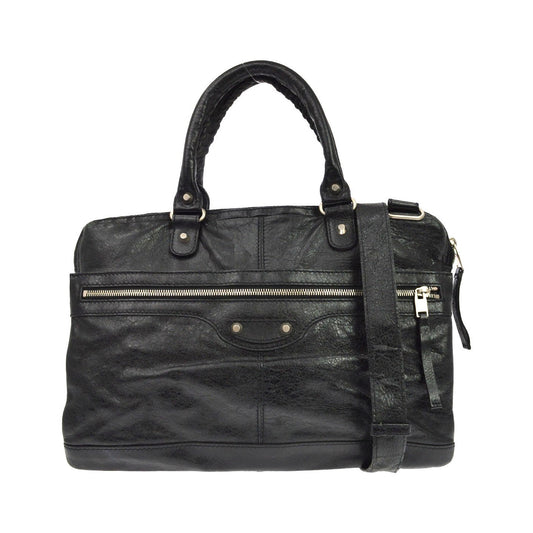 Balenciaga Mini Folder Leather, Black, Leather, Handbag