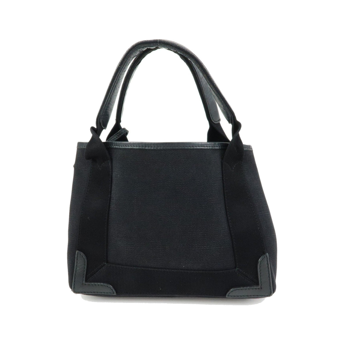 Balenciaga Navy Cabas Canvas with Leather, Black, Canvas, Tote Bag