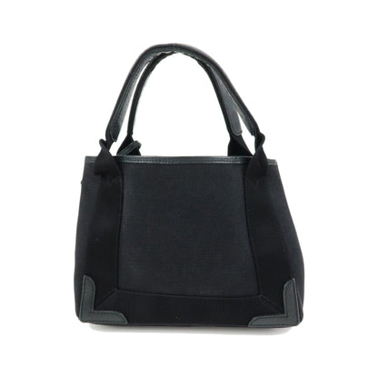 Balenciaga Navy Cabas Canvas with Leather, Black, Canvas, Tote Bag