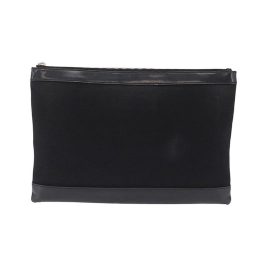 Balenciaga Navy Zip Canvas and Leather, Black, Canvas, Clutch