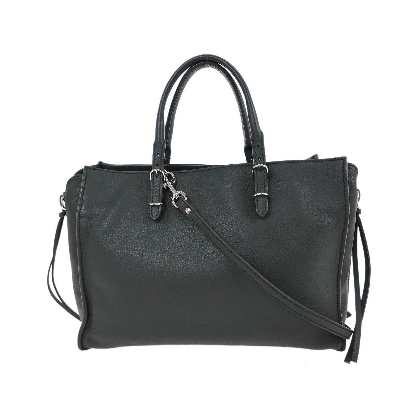 Balenciaga Papier A4 Zip Around Classic Studs Leather, Gray, Leather, Tote Bag