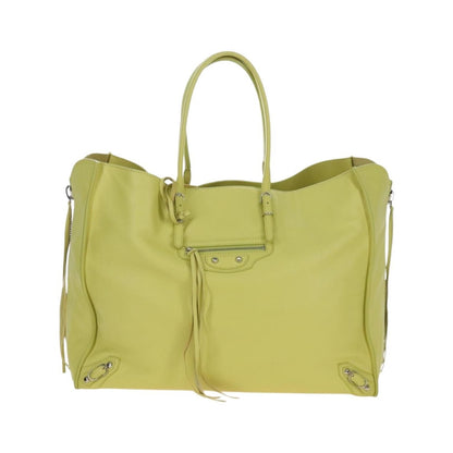 Balenciaga Papier A4 Zip Around Classic Studs Leather, Yellow, Leather, Handbag