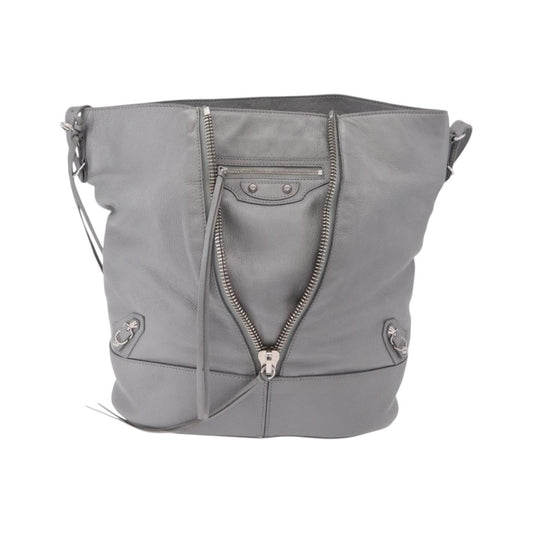 Balenciaga Papier Drop Bucket Leather, Silver, Leather, Handbag
