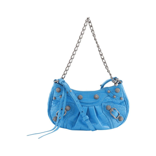 Balenciaga Shoulder PVC, Blue, Leather, Shoulder Bag