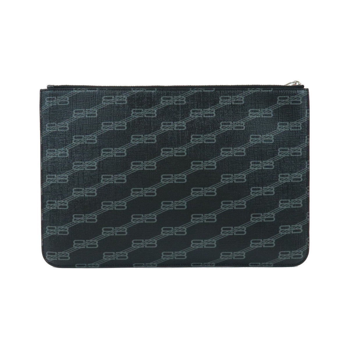 Balenciaga Signature Pouch Monogram PVC Leather, Black, Canvas, Clutch