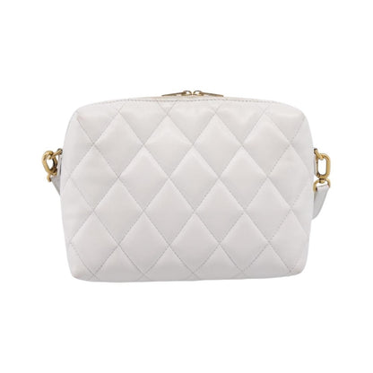 Balenciaga Touch B. Camera Quilted Leather, White, Leather, Handbag