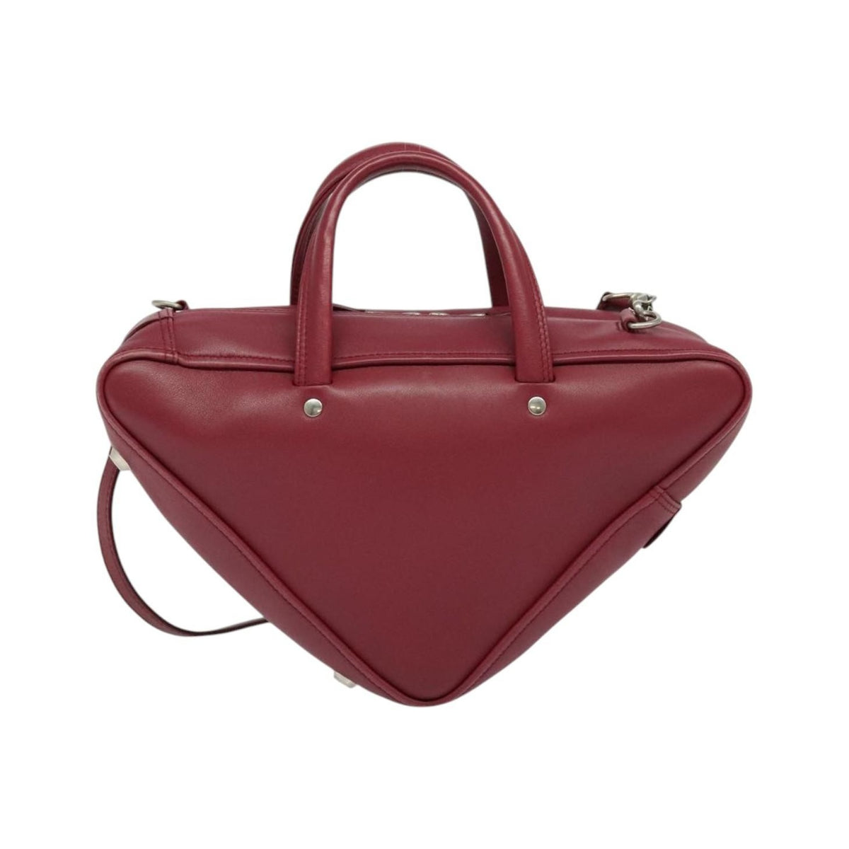 Balenciaga Triangle Duffle Leather, Red, Leather, Handbag