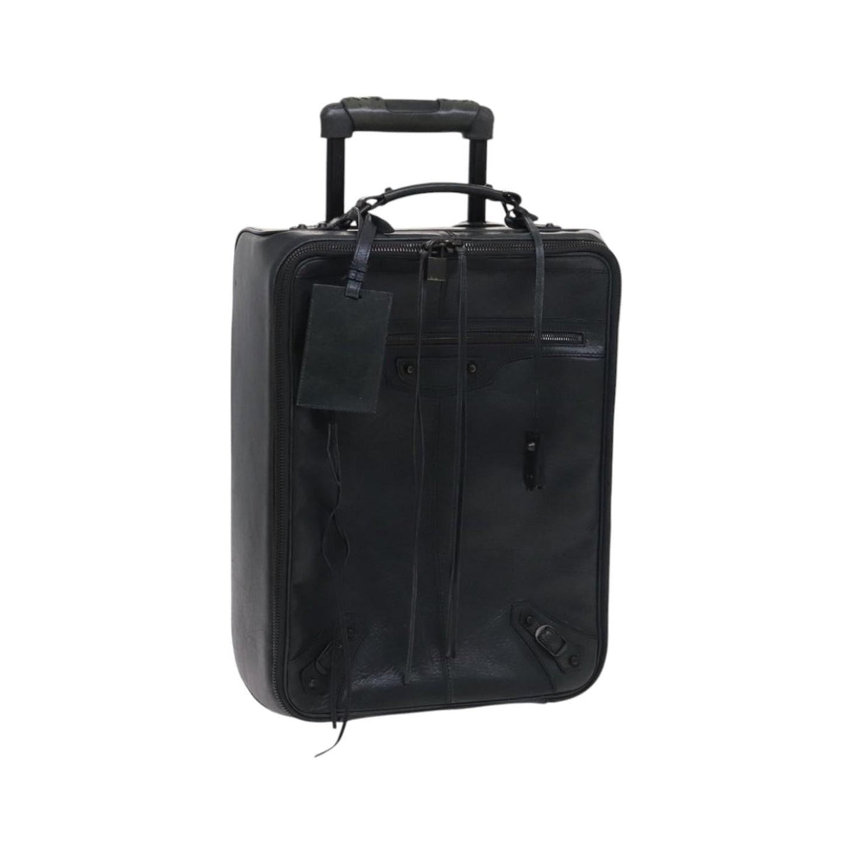 Balenciaga Trolley Rolling Classic Studs Luggage Leather, Khaki, Leather, Travel Bag
