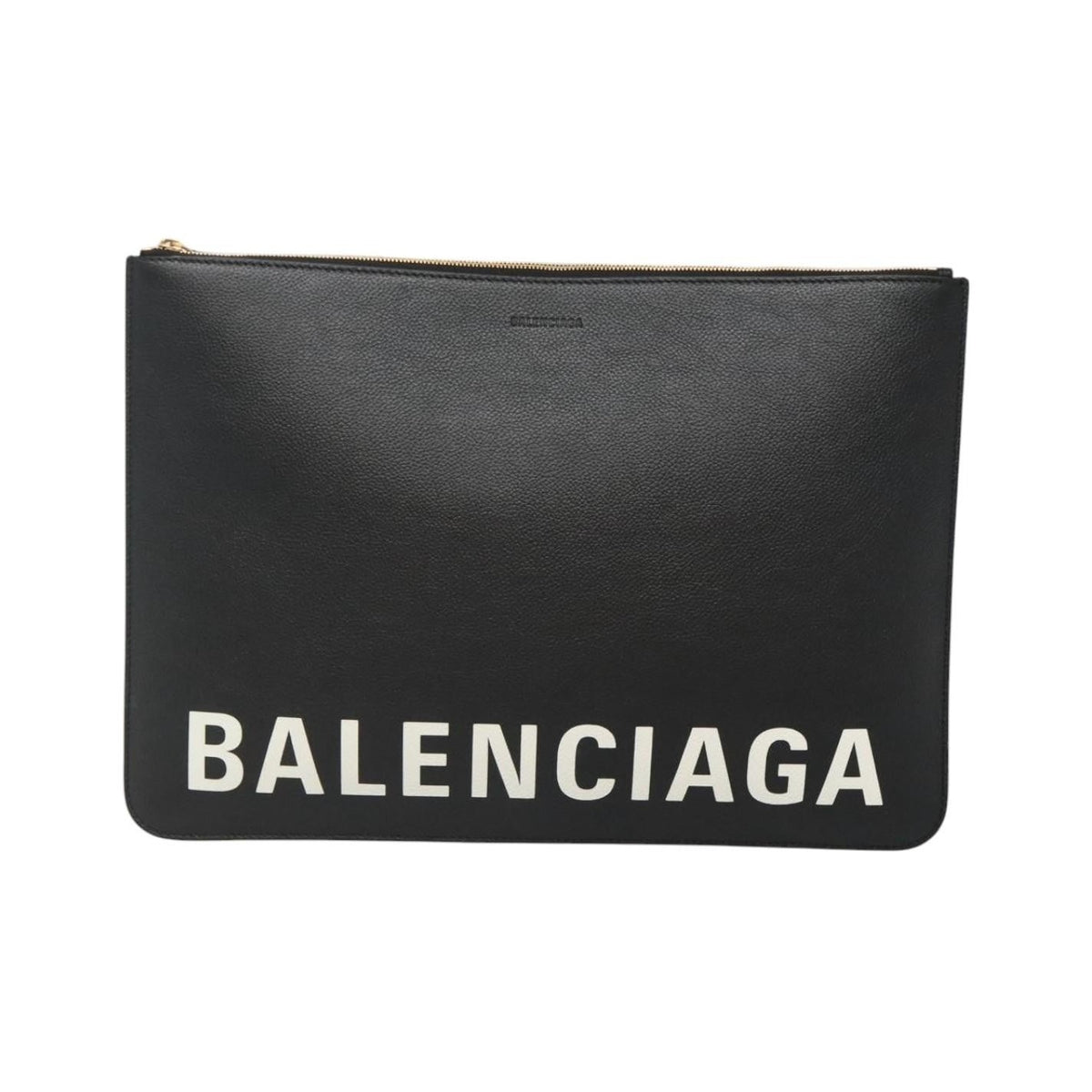 Balenciaga Ville Pouch Leather, Black, Leather, Clutch